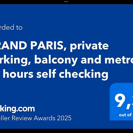 Grand Paris, Private Parking, Balcony And Metro, 24 Self Checking
